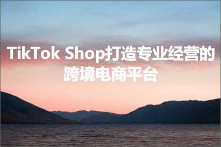 璺ㄥ鐢靛晢鐭ヨ瘑:TikTokShop鎵撻€犱笓涓氱粡钀ョ殑璺ㄥ鐢靛晢骞冲彴